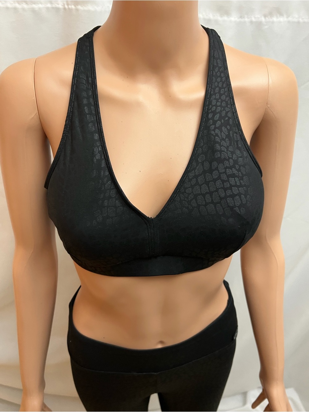 V-Neck Black Low-Impact Sports Bra - Picture 2 of 12